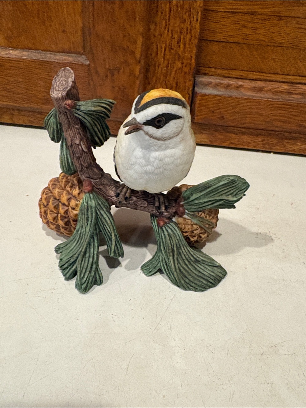 Lenox Porcelain Female Kinglet Figurine in Brown and Green